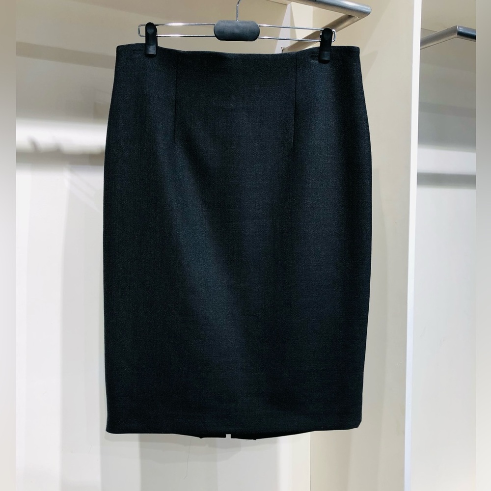 US 14 Les Copains Grey Wool Blended Pencil Skirt NWT